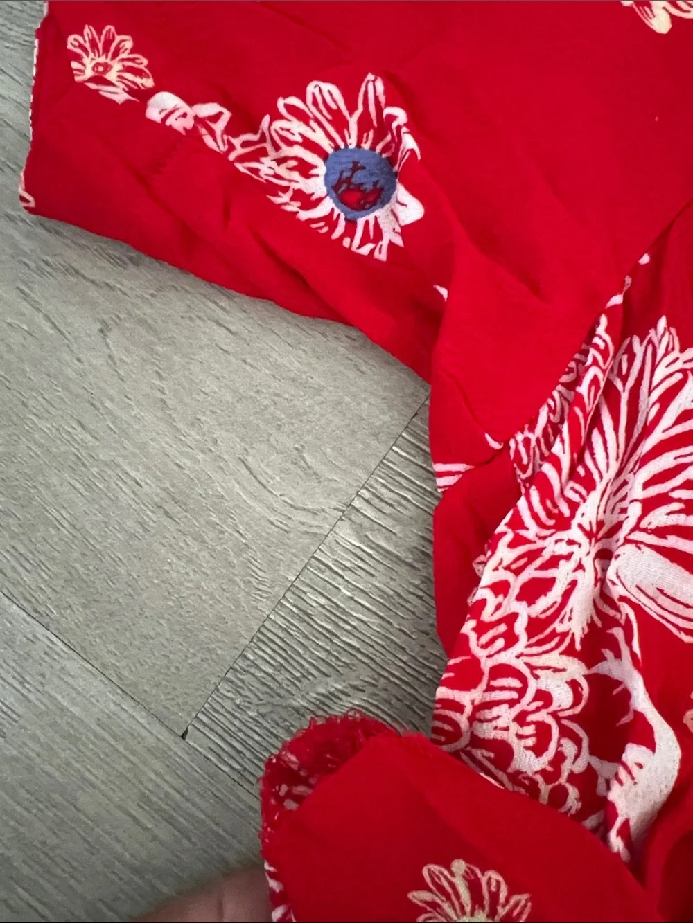 Free People Hawaiian Red Floral Midi Dress